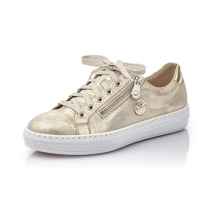 Achat chaussures Rieker Femme Basket, vente Rieker N4327-80 Beige metallic  - Basket mode Femme