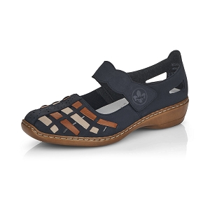 V8403 10 41369 14:Cuir / Textile/Bleu