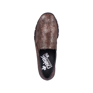Mocassin Rieker Femme - Modèle M5666 - Confort Léger - Semelle Air - Fermeture Éclair - 9