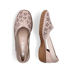 Rieker Ballerine Femme L5360 - Cuir Véritable - Confort Semelle à Picots - Noir