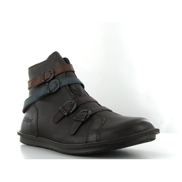 Bottines Boots KICKERS En Croûte De Cuir - Marron Foncé - Taille 36 - Vintage - Occasion TBE