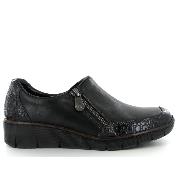 Ballerines Rieker Femme 46367 - Cuir Souple - Semelle Anti-Stress - Velcro - Confort Assuré
