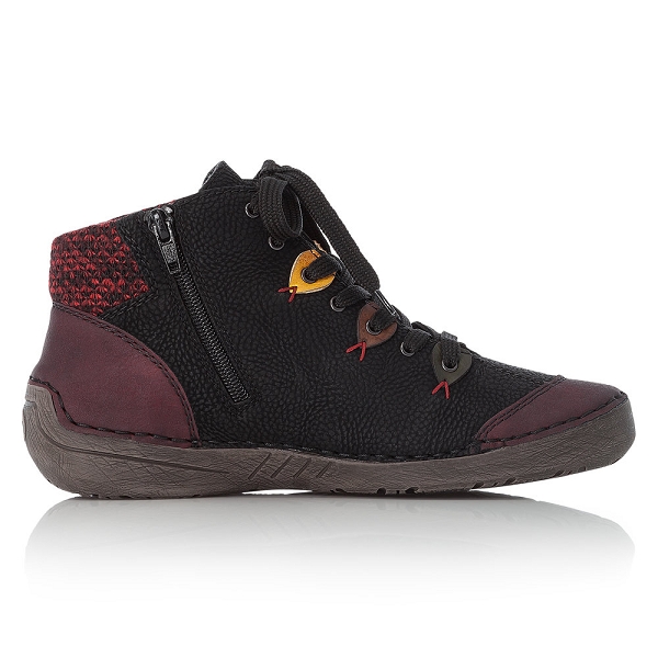 Rieker Bottes Femme à Lacets - Confort Tige 7cm Talon 3cm Textile