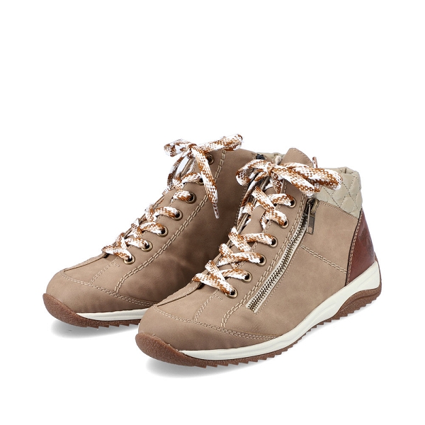 Rieker Femme Z1223 Bottine à Lacets Et Fermeture Éclair - Confort Et Style Anthracite