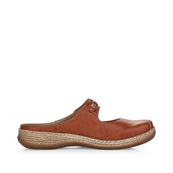 Rieker Mules Femme 46468 – Chaussons Confort Anti-Stress Semelle RIRICON Marron