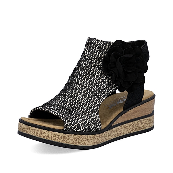Rieker nu pieds et sandales 63791 01 noir